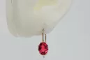 Vintage rose pink 14k 585 gold ruby earrings vec196