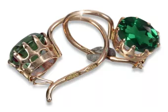 copy of Ruso soviético rosa rosa 14k 585 pendientes de oro vec196 alejandrita rubí esmeralda zafiro ...