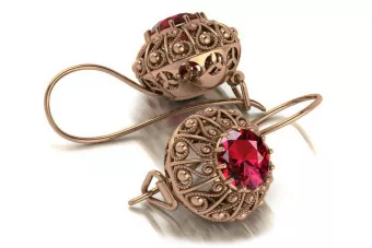 copy of Русская советская розовая роза 14k 585 золото серьги vec002 александрит рубин изумруд сапфир ...