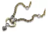 Yellow white Italian 14k gold chain, heart necklace cfc015yw
