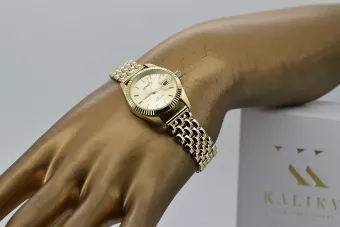 Χρυσό ρολόι με γυναικείο βραχιόλι 14k Geneve lw020ydy&lbw004y