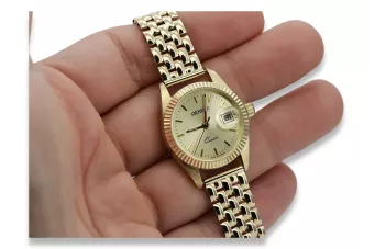 Goldene Herrenuhr Geneve ★ zlotychlopak.pl ★ Gold Reinheit 585 333 Niedriger Preis!