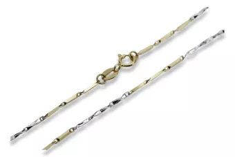 Złoty łańcuszek 14k 585 bicolor włoski diamentowany Fantazy cct003yw
