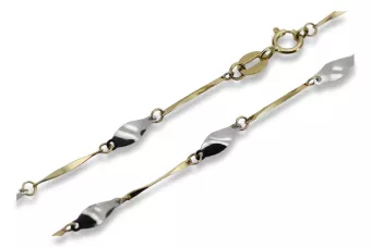 Zlatý řetězec 14k 585 Bicolor Italský diamonvovaný fantazie CCT004YW