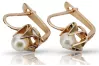 Vintage rose pink pink 14k 585 gold pearl earrings vepr002 Vintage