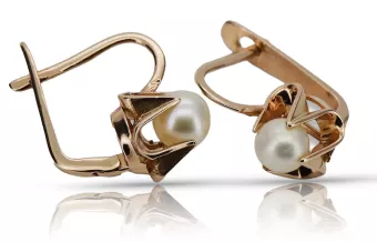 Золотые серьги с жемчугом