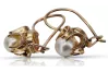 Vintage rose pink pink 14k 585 gold pearl earrings vepr004 Vintage