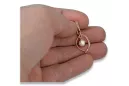 Rose soviétique russe 14k 585 pendentif perle d’or vppr002