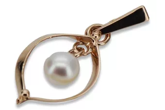 Russische sowjetische Rose 14k 585 Goldperle Anhänger vppr002