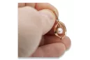 Ruso Soviet rosa 14k 585 perla de oro colgante vppr002