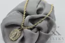 Gold 14k 585 Mother of God virgin Mary medallion pendant & chain Corda pm005y&cc019y2mm