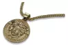 Złota zawieszka Meduza grecki wzór 14k 585 z łańcuszkiem cpn049yS&cc036y
