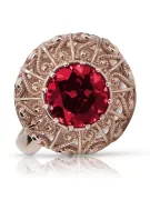 Rosyjska radziecka róża 14k 585 złoto aleksandryt rubin szmaragd szafir cyrkon pierścionek vrc059