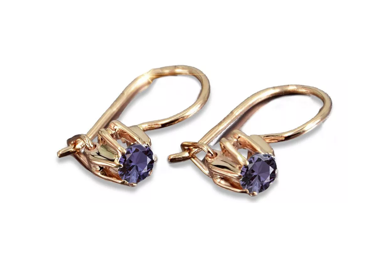 Vintage silver rose gold plated 925 Alexandrite Ruby Emerald Sapphire Aquamarine Zircon ... earrings vec053rp