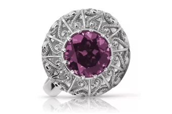 Російська радянська троянда, золото 585 проби, александрит, рубін, смарагд, сапфір, циркон, каблучка vrc059