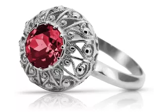 Русское советское серебряное кольцо с рубином 925 пробы vrc059s Vintage