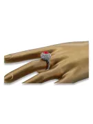 Srebrny pierścionek Rosyjski 925 z Rubinem vrc059s Vintage