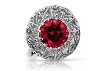 Ασημένιο δαχτυλίδι Ρωσικό 925 με Ρουμπίνι vrc059s Βίντεζ