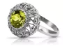 Srebrny pierścionek Rosyjski 925 z Peridotem vrc059s Vintage