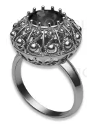 Srebrny pierścionek 925 Rosyjski Oprawa vrc059s Vintage