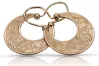 Vintage rose pink 14k 585 gold  Vintage Gipsy earrings ven050