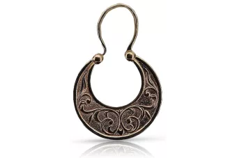 Vintage rose pink 14k 585 gold  Vintage leaf earrings ven050