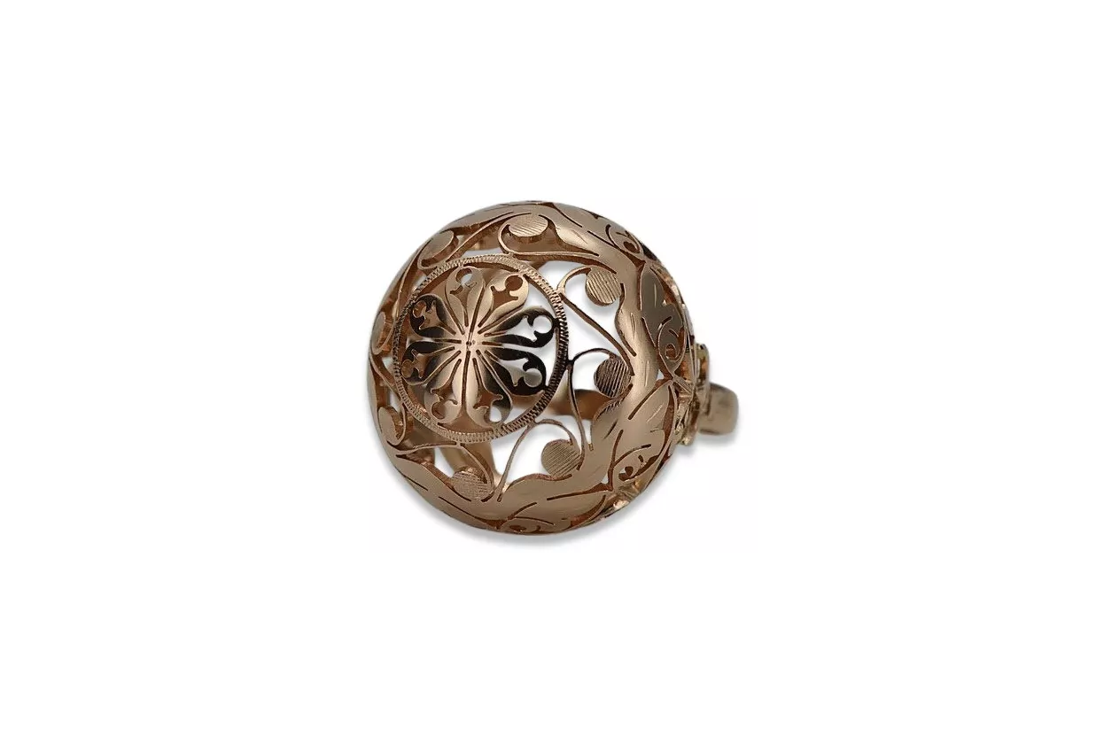 Radziecki 14k 585 złoty Rosyjski pierścionek z różowego złota vrn014