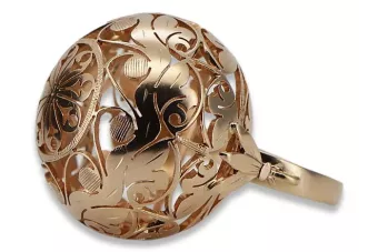 Radziecki 14k 585 złoty Rosyjski pierścionek z różowego złota vrn014