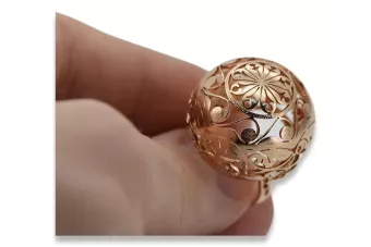 Руски съветски розов розов 14k 585 златен винтажен пръстен vrn014