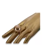Руски съветски розов розов 14k 585 златен винтажен пръстен vrn014