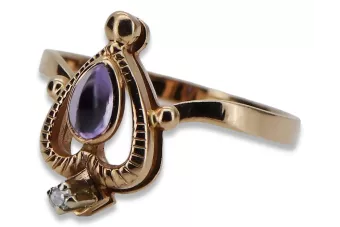 Vintage rose 14k 585 gold Alexandrite Ruby Emerald Sapphire Zircon ring  vrc034