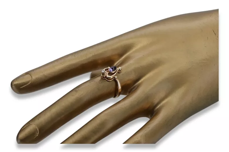 Russian Soviet rose 14k 585 gold Alexandrite Ruby Emerald Sapphire Zircon ring  vrc034