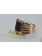 Rose pink 14k gold 585 Men's signet ring vsn034 Russian Soviet Vintage jewelry style