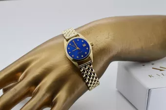 Zlaté hodinky s ženským náramkem 14k Ženeve LW020YDBL & LBW004Y