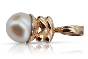 Ruso Soviet rosa 14k 585 perla dorada colgante vppr005
