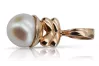 Vintage rose 14k 585 gold pearl pendant vppr005