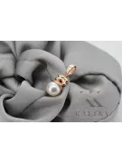 Rose soviétique russe 14k 585 pendentif perle d’or vppr005