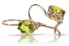 Vintage rose pink 14k 585 gold peridot earrings vec196