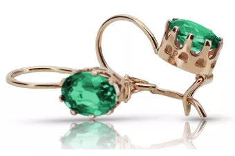copy of Boucles d’oreilles en or russe rose rose 14k 585 vec196 alexandrite rubis émeraude saphir ...