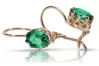 Vintage rose pink 14k 585 gold emerald earrings vec196