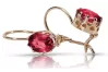 Vintage rose pink 14k 585 gold ruby earrings vec196