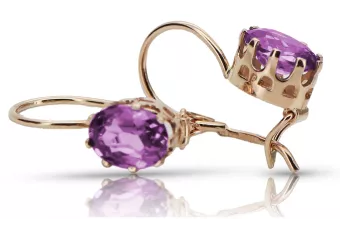 copy of Russische Sowjetische Rose Pink 14k 585 Gold Ohrringe vec196 Alexandrit Rubin Smaragd Saphir ...