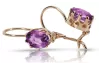 Vintage rose pink 14k 585 gold amethyst earrings vec196