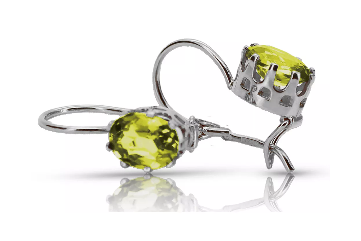 الأقراط الفضية العتيقة 925 مع Peridot vec196s