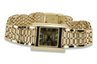 Reloj amarillo de oro de 14k para hombre Geneve lw036ydgb&lbw002y