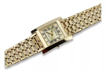 Χρυσό γυναικείο ρολόι με βραχιόλι 14k Geneve lw036ydgb&lbw002y