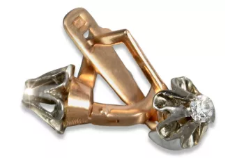 Ruská sovětská růžová růže 14k 585 Zlatý vinobraní náušnice Vec197 Alexandrite Rubin Emaragd Sapphire.