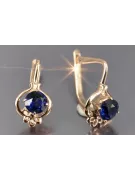 Ruso soviético rosa rosa 14k 585 oro Vintage pendientes vec099 alejandrita rubí esmeralda zafiro