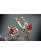 Vintage rose pink 14k 585 gold Vintage earrings vec099 alexandrite ruby emerald sapphire