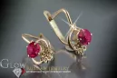 Vintage rose pink 14k 585 gold Vintage earrings vec099 alexandrite ruby emerald sapphire